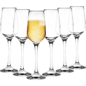Glasmark Champagneglazen/prosecco - Flutes - transparant glas - 12x stuks - 210 ml