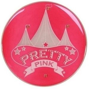 Toppers Pretty Pink button verkleedaccessoire met licht - broche