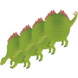 4x stuks dinosaurus bol lampion 25 cm - Sint Maarten - Kinderfeestje/kinderpartijtje lampionnen dino thema