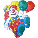 2x stuks carnaval decoratie schild clown ballonnen 50 x 45 cm - Wand decoraties feestartikelen/versiering