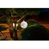 IKO verlichte kerstbal kunststof - goud - aan draad - D20 cm - led lampjes - warm wit