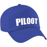 Piloot verkleed pet blauw voor kinderen - piloten baseball cap - carnaval verkleedaccessoire voor kostuum