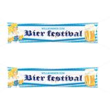 2x Oktoberfest/bierfeest mega vlaggen met blonde dame 40 x 180 cm - Feestartikelen welkomstborden versiering