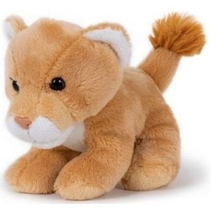 Pluche bruine leeuwin knuffel 13 cm - Leeuwen wilde dieren knuffels - Speelgoed voor kinderen