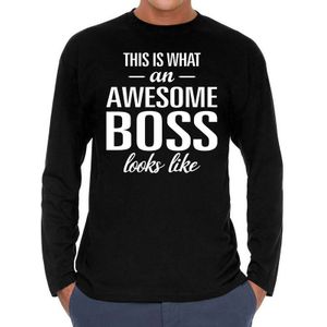 Awesome Boss - geweldige baas cadeau shirt long sleeve zwart heren - beroepen shirts / Vaderdag / verjaardag cadeau
