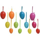 60x Gekleurde plastic/kunststof Paaseieren 6 cm - Paaseitjes voor Paastakken  - Paasversiering/decoratie Pasen