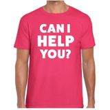 Can i help you beurs/evenementen t-shirt roze heren - verkoop/horeca
