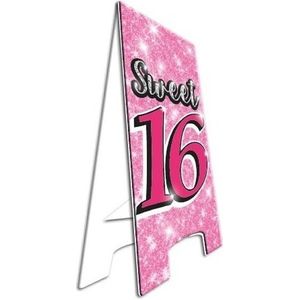 Decoratie bordjes Sweet 16 - verjaardag versiering feestartikelen - 58 cm hoog