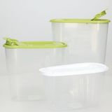 Voedselcontainer strooibus - groen - 1,5 liter - kunststof - 19,5 x 9,5 x 17 cm