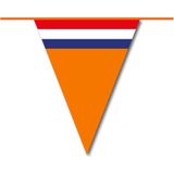 Bellatio Decorations - Oranje Holland vlaggenlijnen - 6x stuks van 10 meter - 2 soorten plastic vlaggetjes