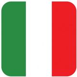 60x Bierviltjes Italiaanse vlag vierkant - Italie feestartikelen - Landen decoratie