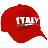 Italy supporters pet rood voor jongens en meisjes - kinderpetten - Italie landen baseball cap - supporter accessoire