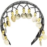 Buikdanseres hoofdband/diadeem zwart dames verkleedaccessoire