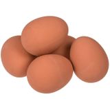 Henbrandt Nep stuiterend ei - 5x - rubber - bruin - stuiterbal fop eieren