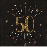 Verjaardag feest servetten leeftijd - 50x - 50 jaar - goud - 33 x 33 cm