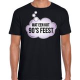 Nineties party - wat een kut 90s feest shirt- zwart - voor heren - fun / tekst - t-shirt / outfit