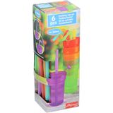 Cuisine Elegance - 6x drinkbekers met deksel en rietje - kunststof - 387 ml