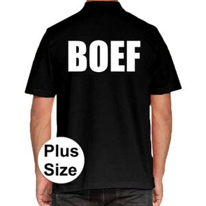 BOEF grote maten poloshirt zwart voor heren - Plus size BOEF polo t-shirt