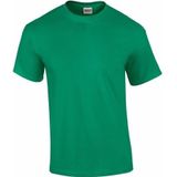 Set van 2x stuks groene katoenen t-shirts voor heren 100% katoen - zware 200 grams kwaliteit - Basic shirts, maat: 2XL (44/56)
