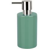 Spirella Badkamer accessoires set - WC-borstel/zeeppompje - metaal/porselein - salie groen - Luxe uitstraling
