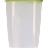 Voedselcontainer strooibus - groen - 2,2 liter - kunststof - 20 x 9,5 x 23,5 cm
