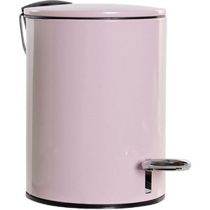 Metalen vuilnisbak/pedaalemmer roze 3 liter 23 cm - Afvalemmers - Kleine prullenbakken