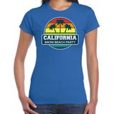California zomer t-shirt / shirt California bikini beach party voor dames - blauw - California beach party outfit / vakantie kleding / strandfeest shirt
