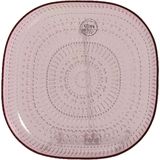 Decoris ontbijtbord - 6x - roze - 20,5 cm - kunststof - camping bord/servies