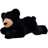 Pluche knuffel dieren Eco-kins zwarte beer van 30 cm. Wildlife speelgoed knuffelbeesten - Cadeau voor kind/jongens/meisjes