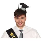 Geslaagd/diploma gehaald verkleed diadeem/haarband - 4x - afstudeer thema feest accessoires