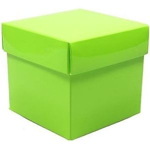 5x Licht groene cadeauverpakking decoratie 10 cm kubus