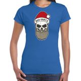 Bad Santa fout Kerstshirt / Kerst t-shirt blauw voor dames - Kerstkleding / Christmas outfit