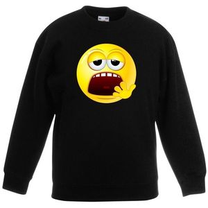emoticon/ emoticon sweater moe zwart kinderen