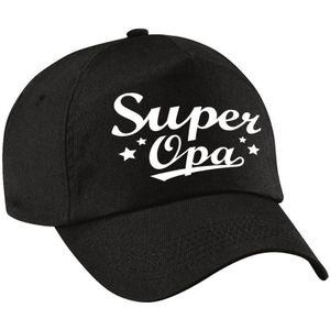 Super opa cadeau pet / baseball cap zwart voor heren -  kado voor opa