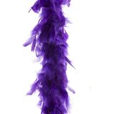 Carnaval verkleed veren Boa kleur paars 190 cm - 2x - Verkleedkleding accessoire