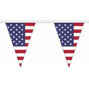 3x Polyester vlaggenlijn Amerika 5 meter - Amerikaanse vlag - Supporter artikelen -  Landen decoratie/versiering
