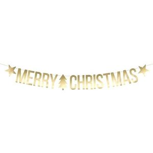 Merry Christmas knutsel kerst vlaggenlijn 150 cm - Kerstversiering vlaggenlijn decoratie