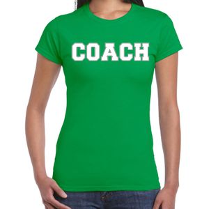 Bellatio Decorations Cadeau t-shirt voor dames - coach - groen - bedankje - verjaardag