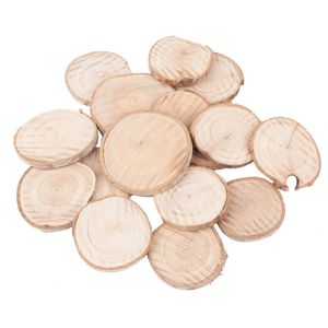 200x stuks houten decoratie boomschijven/boomschijfjes rond 5-7 cm - Hobby materiaal boomschors schijven