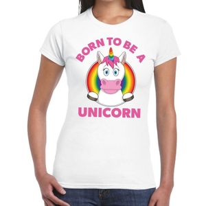 Born to be a unicorn gay pride t-shirt - wit regenboog shirt voor dames - gay pride