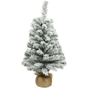 Kunstboom/kunst kerstboom met sneeuw 75 cm - Kunst kerstboompjes/kunstboompjes - Kerstversiering