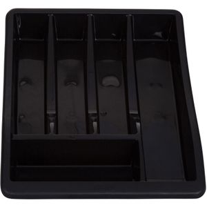 Whitefurze Bestekbak/keuken organizer - 5-vaks - Zwart - 30 x 38 x 6 cm