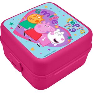 Peppa Pig broodtrommel/lunchbox voor kinderen - roze - kunststof - 14 x 8 cm
