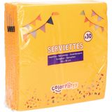 Color Party diner/feest servetten - 30x - oranje - 38 x 38 cm - papier - 3-laags