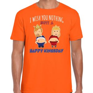 Bellatio Decorations Koningsdag verkleed T-shirt heren - Happy Kings Day - oranje - feestkleding