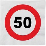 80x stuks Stopbord thema servetten 50 jaar - feestartikelen en versieringen 50 jarigen