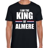 Koningsdag t-shirt I am the King of Almere - zwart - heren - Kingsday Almere outfit / kleding / shirt