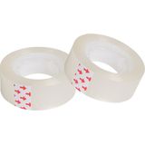 Plakband rolletjes - voor in plakbandhouder - 10x - transparant - 15mm x 30m