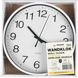Benson Wandklok/muur klok - wit - kunststof - Dia 20 cm - 1x AA-batterij - modern