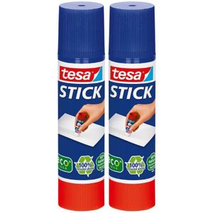 2x Tesa lijmstift 10 gram - Hobbymateriaal/knutselbenodigdheden - Lijmstiften - Plakken/lijmen - Knutselen - Knutsellijm voor kinderen/jongens/meisjes